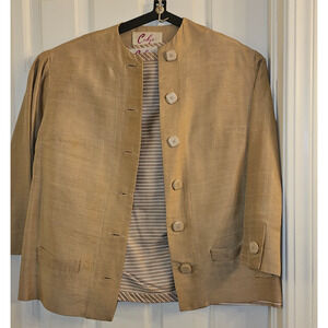 Vintaage Carlye Suit Jacket and Blouse Raw Silk (?) Gorgeous! See measurements